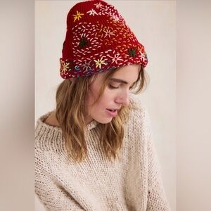 NWOT Free People De Sienna Embroidered Beanie